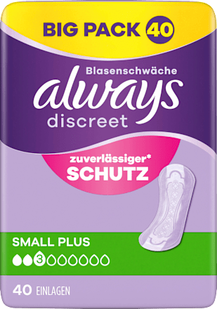 discreet Einlagen Inkontinenz Small Plus always
