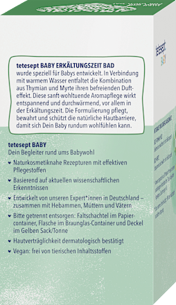 Baby Erkältungszeit Bad mit Thymian & Myrte tetesept