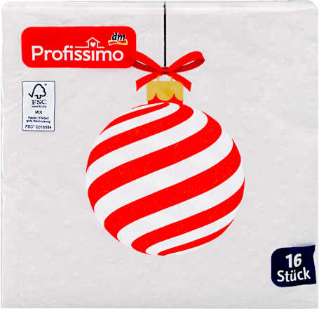 Troslojne salvete; motiv: ukrasna kugla; 25x25cm Profissimo