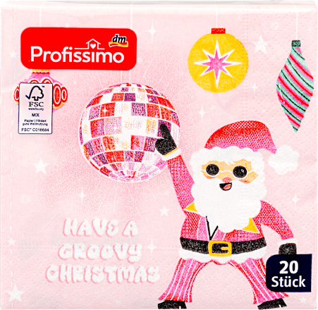 Papirnate serviete, 25 x 25 cm, Have a Groovy Christmas Profissimo
