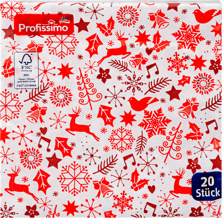 Troslojne salvete, motiv: Festive Harmony, 33x33cm Profissimo