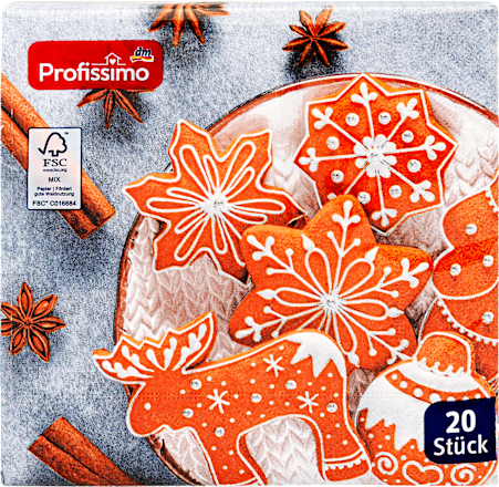 Troslojne salvete - motiv: medenjaci, 33x33cm Profissimo