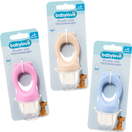 Gyümölcs- és zöldségcumi, 6 hónapos kortól használható, többféle babylove
