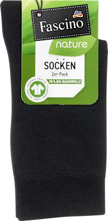 Socken mit Bio-Baumwolle schwarz Gr. 39-42 Fascino