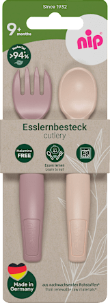 Esslernbesteck rosa/beige 2tlg. Nip