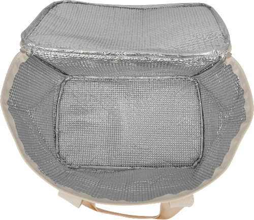 Kühltasche aus Polycotton, Wellenmuster gestreift, gelb/rosa (32x21x21 cm) Soapland