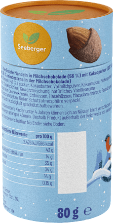 Geschenkset Weihnachten Kakao-Mandeln oder Cranberries Seeberger