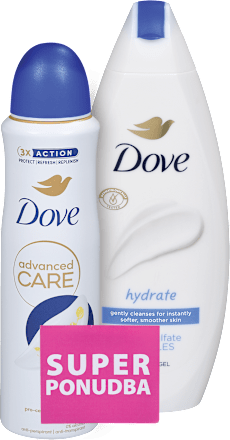 Gel za tuširanje + deodorant v spreju - super ponudba Dove
