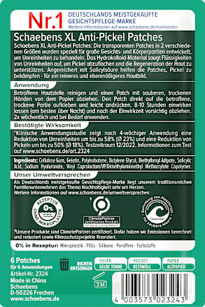 Anti- Pickel Patches XL, 6 Anwendungen Schaebens