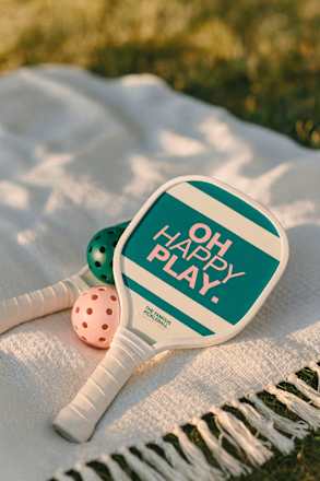 Pickleball Set aus Holz & PE, rosa/dunkelgrün/weiß  Dekorieren & Einrichten