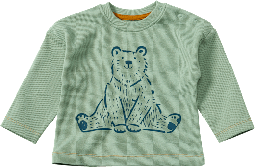 Pullover mit Waffel-Struktur & Bären-Motiv, grün, Gr. 86 ALANA