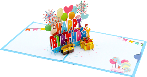 Grußkarte Pop Up Geburtstag "HAPPY BIRTHDAY" CACTUS