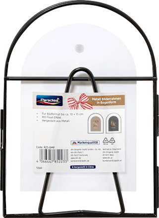 Metall Bilderrahmen Bogen 10x15 gold Paradies