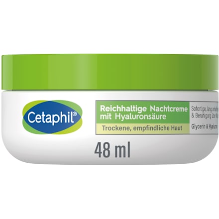 Cetaphil Reichhaltige Nachtcreme Hyaluronsäure für trockene und empfindliche Haut  Cetaphil