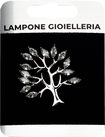 Broš drvo sa cirkonima - Silver Lampone