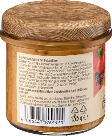 Gemüseaufstrich Gegrillte Paprika Belugalinse dmBio