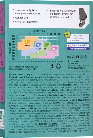 Strumpfhose mit Glitzer-Garn schwarz Gr. 46/48, 40 DEN Fascino