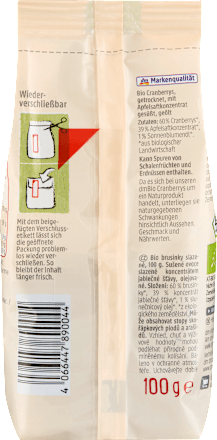 Trockenfrüchte, Cranberrys gesüßt dmBio