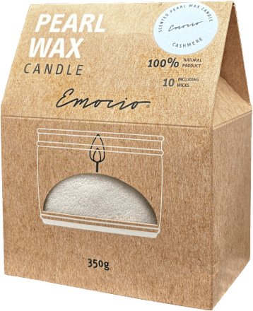 svíčka vonný sypaný vosk Cashmere bílý + 10 ks knotů Emocio