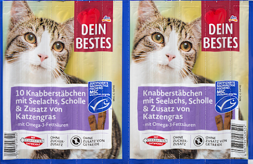 Katzenleckerli Knabberstäbchen mit Seelachs & Scholle Dein Bestes