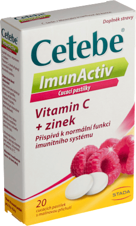Cetebe ImunActiv vitamin C + zinek s malinovou příchutí Cetebe