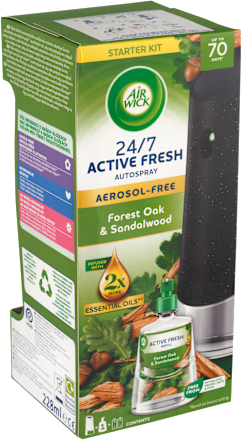Difuzér a náplň do osviežovača vzduchu 24/7 Active Fresh dubový les a santalové drevo Air Wick