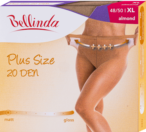 punčochové kalhoty Plus Size, 48/50, almond Bellinda