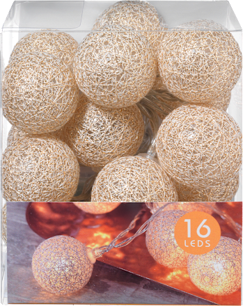 LED Lichterkette, Wabenbälle klein, rosegold beglittert (16er) Dekorieren & Einrichten