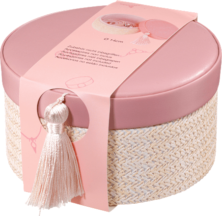 Schmuckbox, rund, rosa/beige Dekorieren & Einrichten