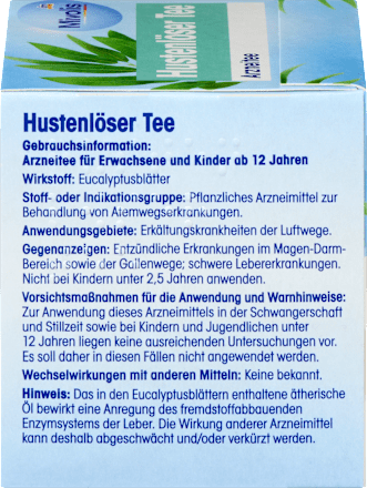 Arzneitee, Hustenlöser Tee (12 Beutel) Mivolis