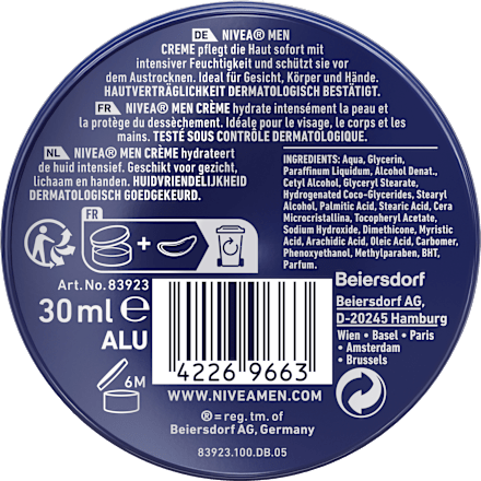 Körperpflege Creme, Reisegröße NIVEA MEN