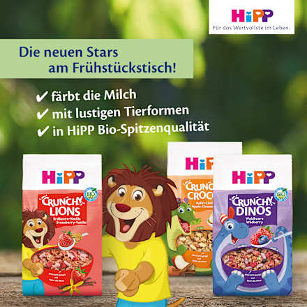 Kindermüsli Crunchy Crocos Apfel Zimt HiPP
