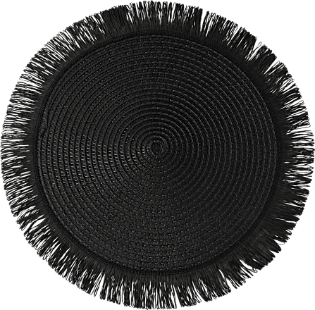 Platzset mit Fransen, rund, schwarz Dekorieren & Einrichten