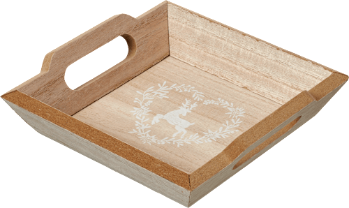 Holztablett, Hirsch, natur-weiß Dekorieren & Einrichten