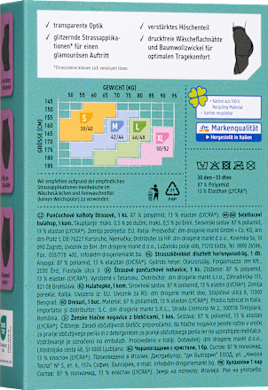 Strumpfhose mit Strass-Steinen schwarz Gr. 46/48, 30 DEN Fascino