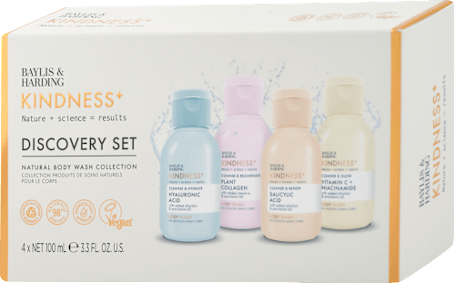 Darčekové balenie sprchovacích gélov Kindness+ Discovery Set Baylis & Harding
