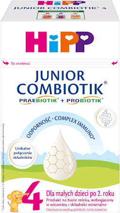 Produkt na bazie mleka 4 Junior Combiotyk, po 2. roku HiPP