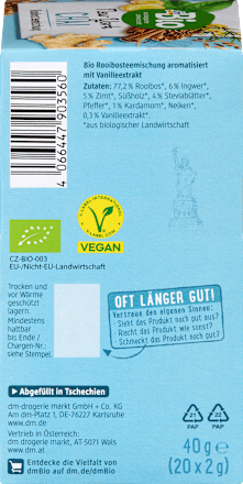 Čaj Rooibos, aromatiziran s vanilijom – New York Chai, 20 vrećica dmBio