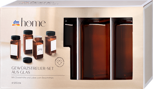 Gewürzgläser-Set mit Streuer, braun/schwarz (4,5x4,5x10,8 cm) dm home