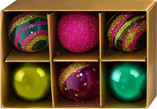 Glaskugeln, bunt mit Glitter (4 cm) Dekorieren & Einrichten