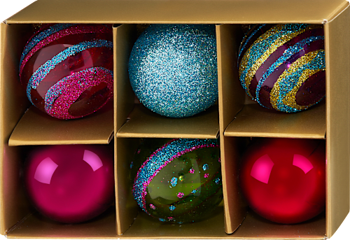 Glaskugeln, bunt mit Glitter (4 cm) Dekorieren & Einrichten