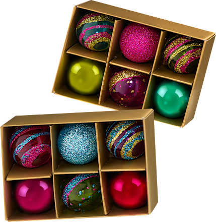 Glaskugeln, bunt mit Glitter (4 cm) Dekorieren & Einrichten