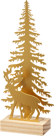 Metallaufsteller, Baum & Hirsch, gold Dekorieren & Einrichten