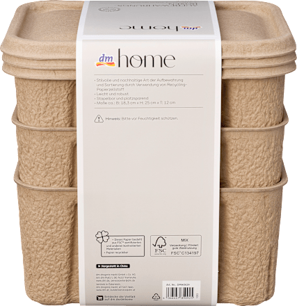 Aufbewahrungsbox-Set aus Pappe, natur dm home