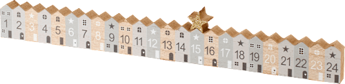Adventscountdown Holzhäuserreihe mit Stern Dekorieren & Einrichten