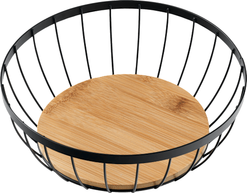 Metallkorb mit Holzboden schwarz  keine Marke