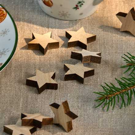 Streudeko Holzsterne, natur (25 tlg) Dekorieren & Einrichten