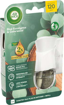 elektrický osvěžovač vzduchu strojek a náplň eukalyptus a cedrové dřevo AIR WICK