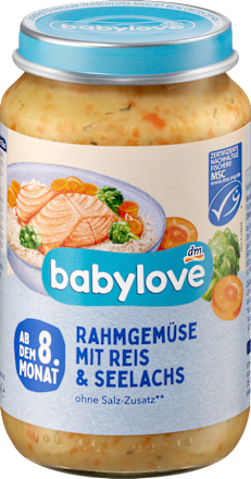 Bio zeleninový príkrm s ryžou, treskou a smotanou babylove