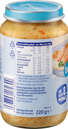 Bio zeleninový príkrm s ryžou, treskou a smotanou babylove